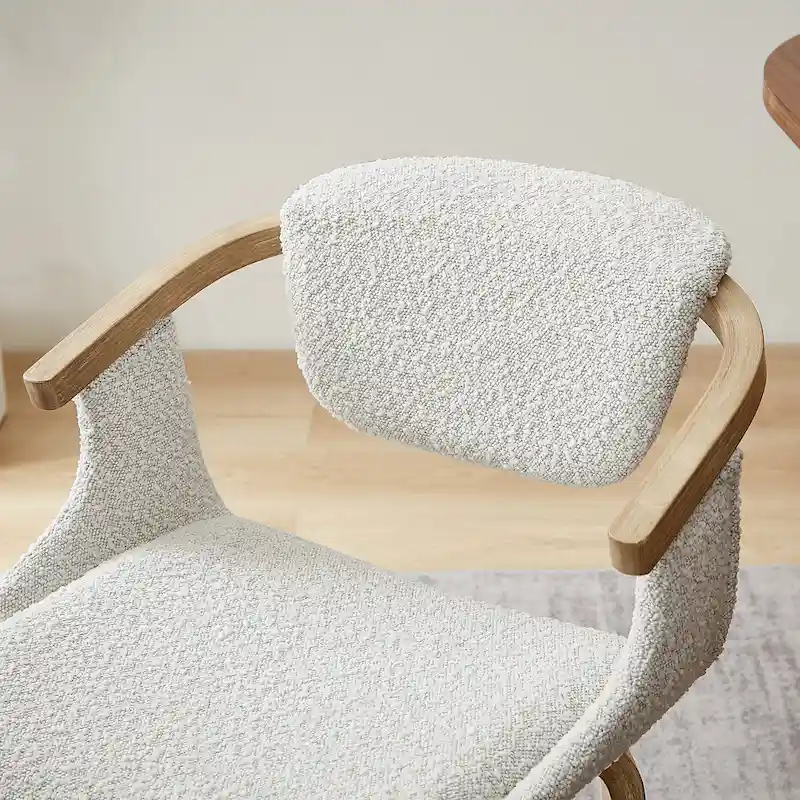 Swivel Upholstered and Wood Accent Chair