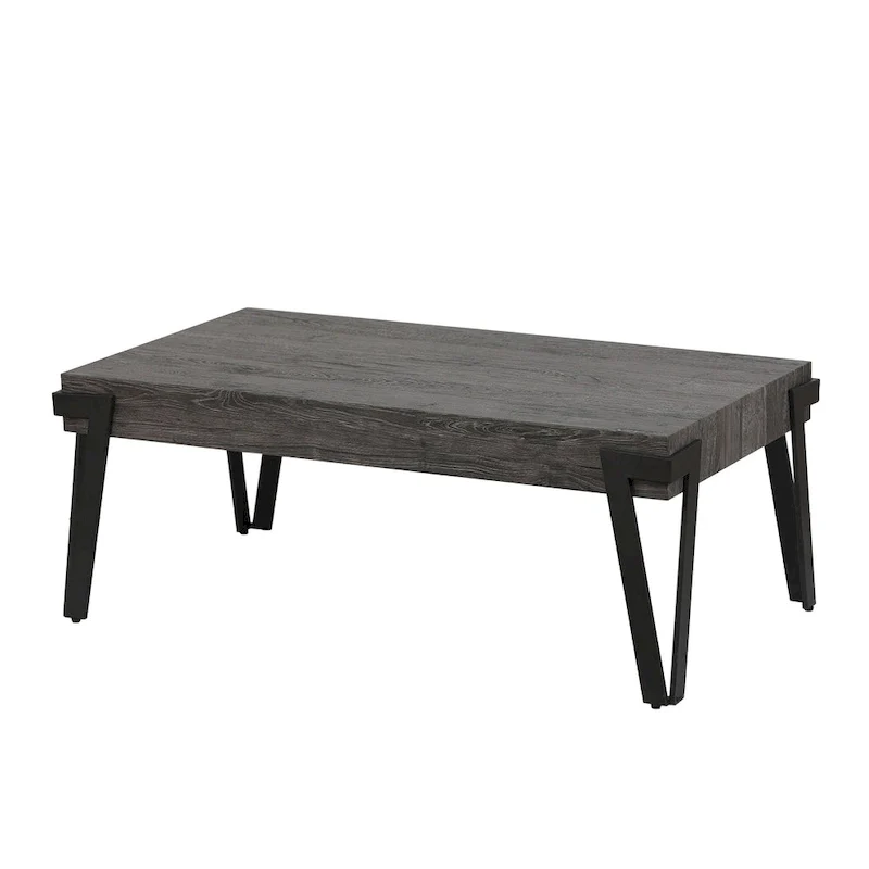 Industrial Coffee Table with Black Hairpin Legs – Grey Oak / Walnut, Modern Style