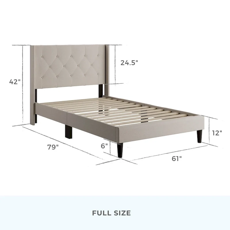 Brookside Isabelle Button Tufted Wingback Upholstered Bed