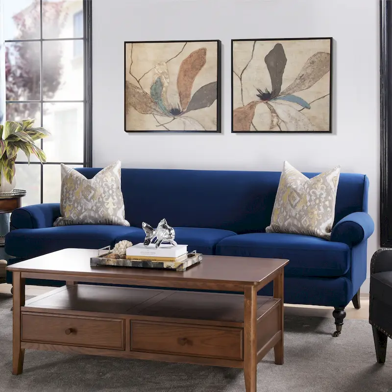 Alana Lawson 88 Inch Living Room Sofa  Three Cushion Couch with Rolled Arms and Tight Back  Minimal Assembly Required