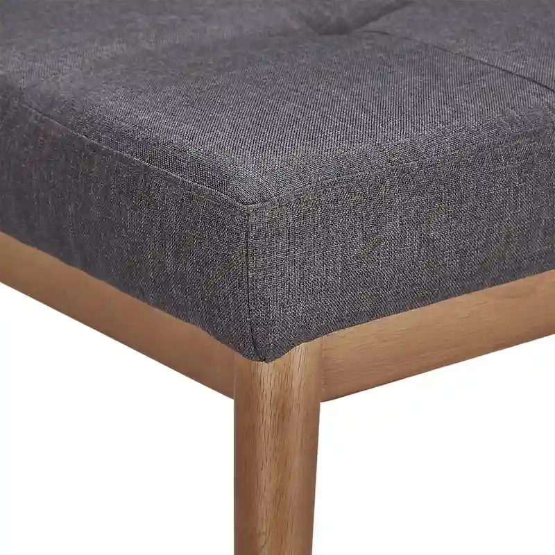 Sasha Oak Angled Leg Linen Dining Bench