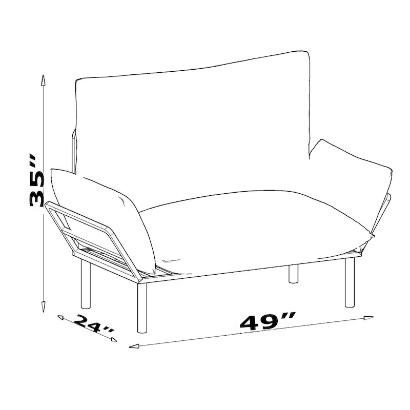 Haydar Extra-wide Modern Loveseat with Metal Legs