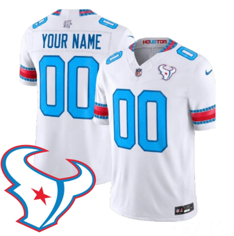 Houston Texans White 2026 Rivalries Collection Stitched Limited Custom Jersey