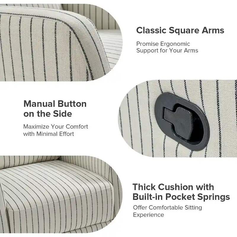 Diana Modern Polyester 360-degree Swivel Rocker Recliner Set of 2 by HULALA HOME