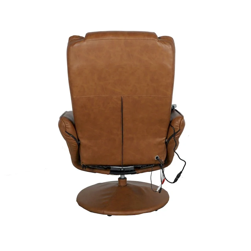 LeatherSoft Massaging Multi-Position Recliner w/Ottoman