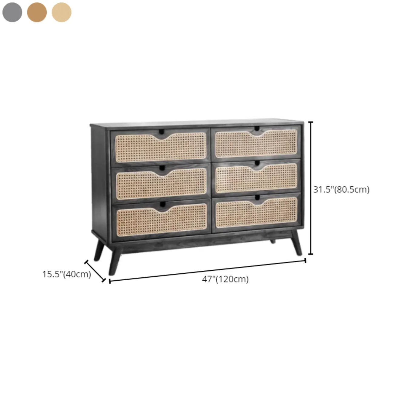 Tropical Natural Woven Double Layer Chest with 6-Drawers