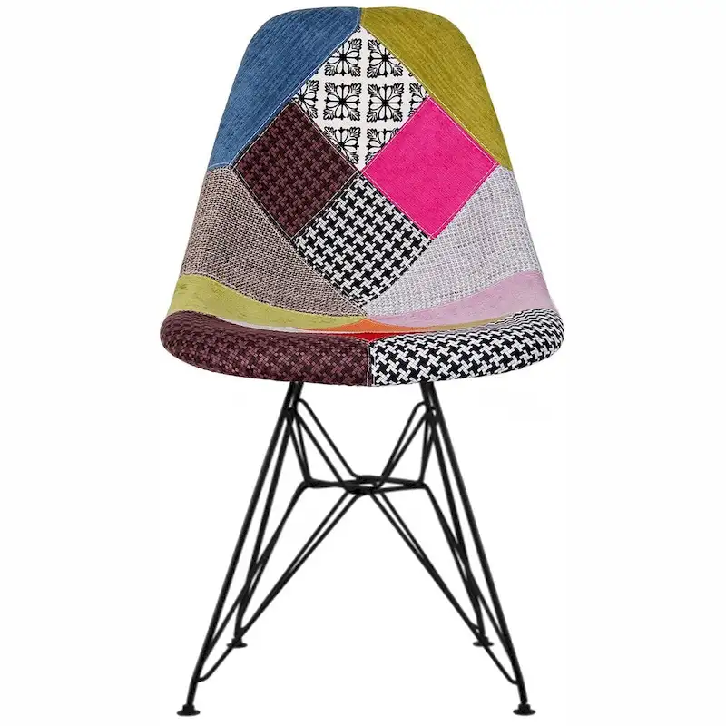 Modern Plastic Accent Designer Side Dining Matte Chair With Dark Black Wire Chrome Legs Base