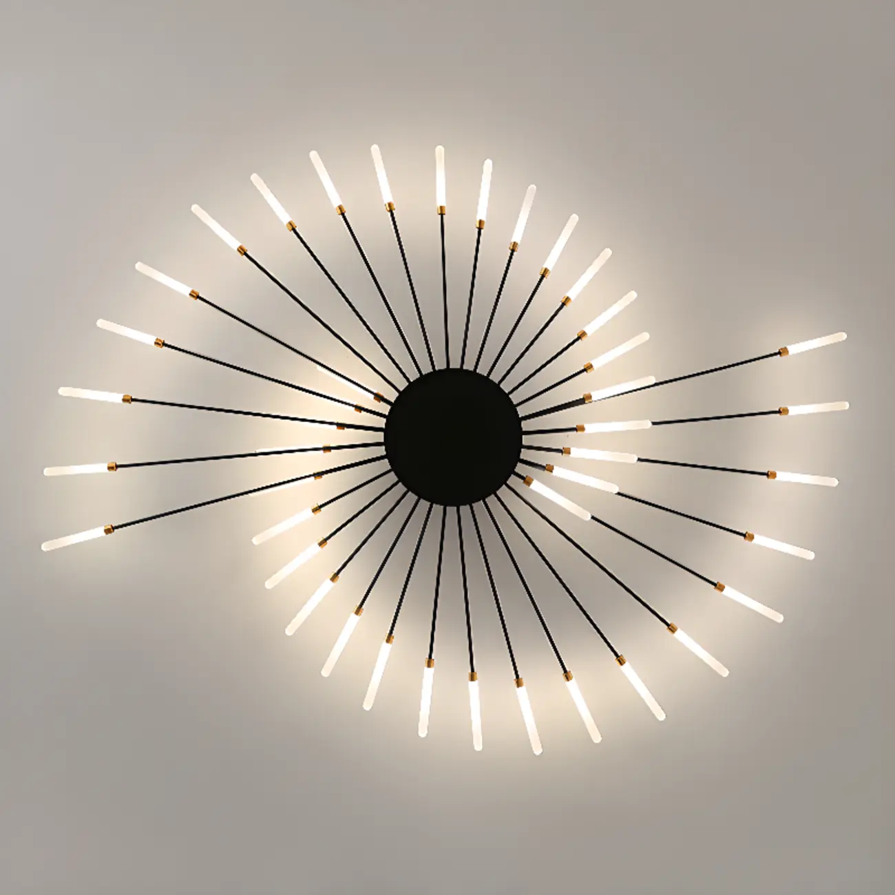 Modern Gold Sunburst LED Flush Mount Ceiling Light