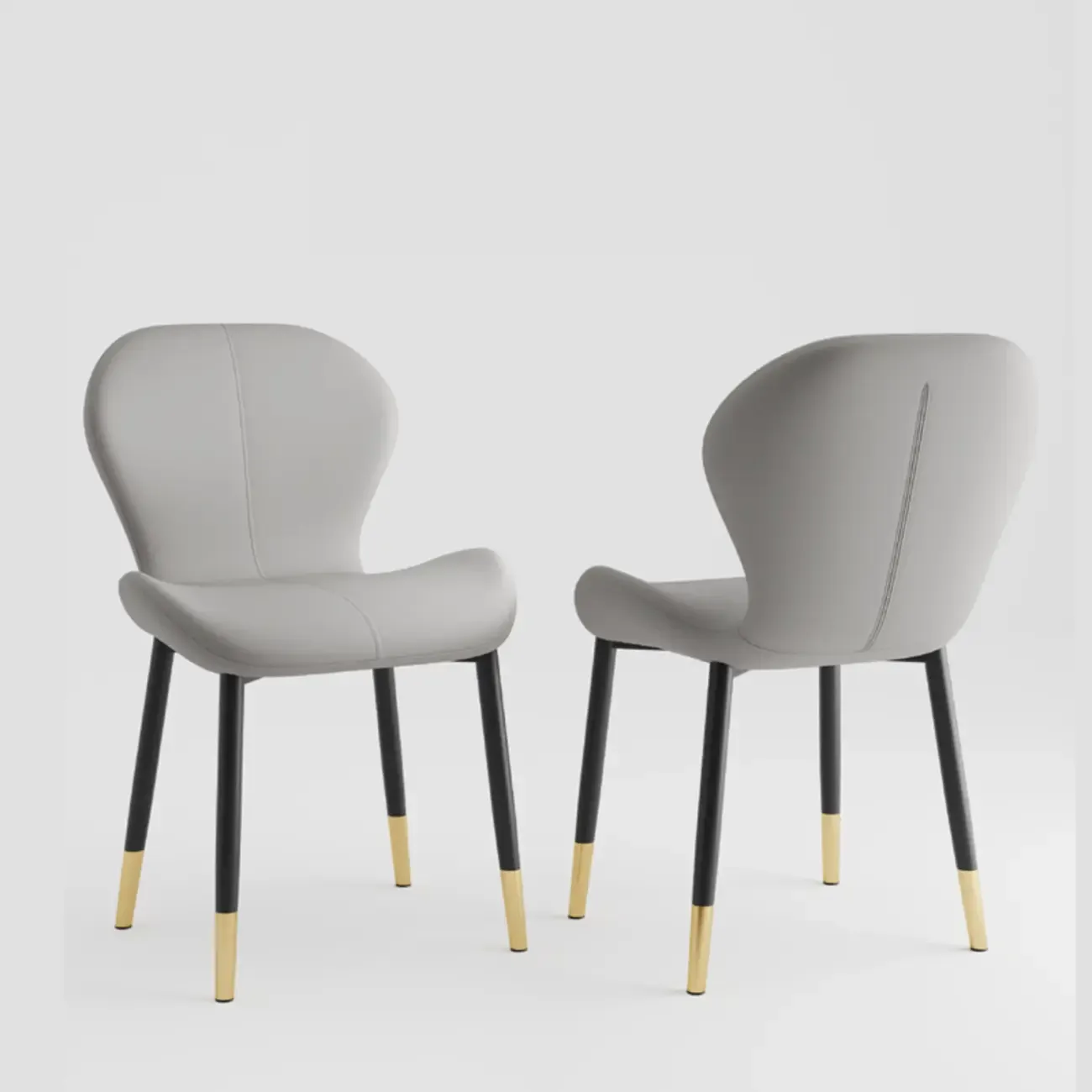 Modern Wingback Faux Leather Upholstered Dining Chair