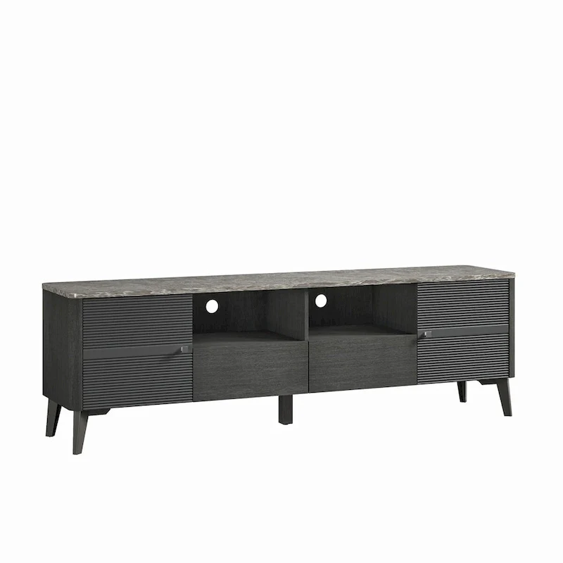 Stylish 70-Inch TV Stand with Marble-Printed Top - 70 in Width