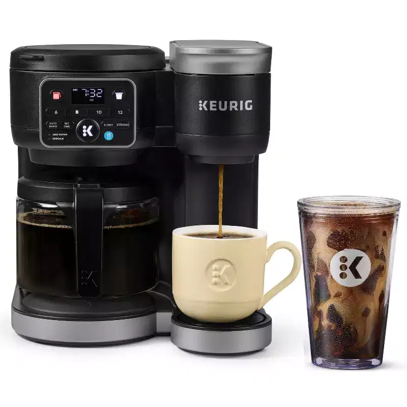 Keurig K-Duo Hot #38; Iced Single-Serve #38; Carafe Coffee Maker Black: Electric Drip Coffee Pot, 72 oz Capacity