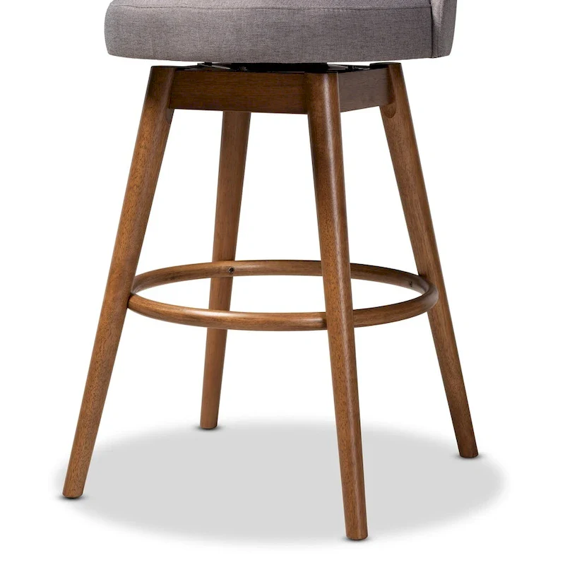 Mid-Century Modern Swivel 2-Piece Bar Stool Set