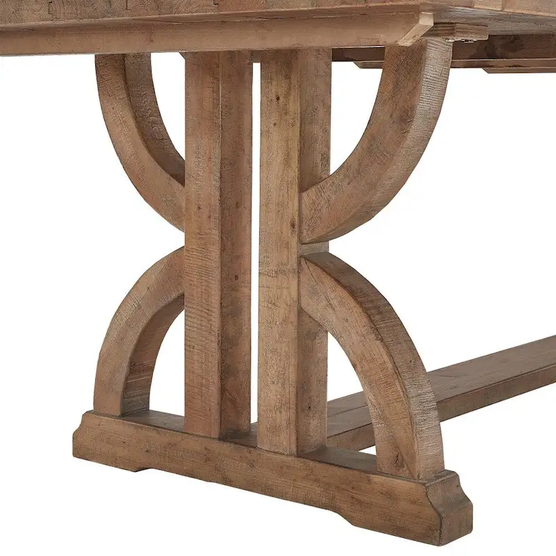 Paloma Reclaimed Wood Rectangular Trestle Table by iNSPIRE Q Artisan - Brown