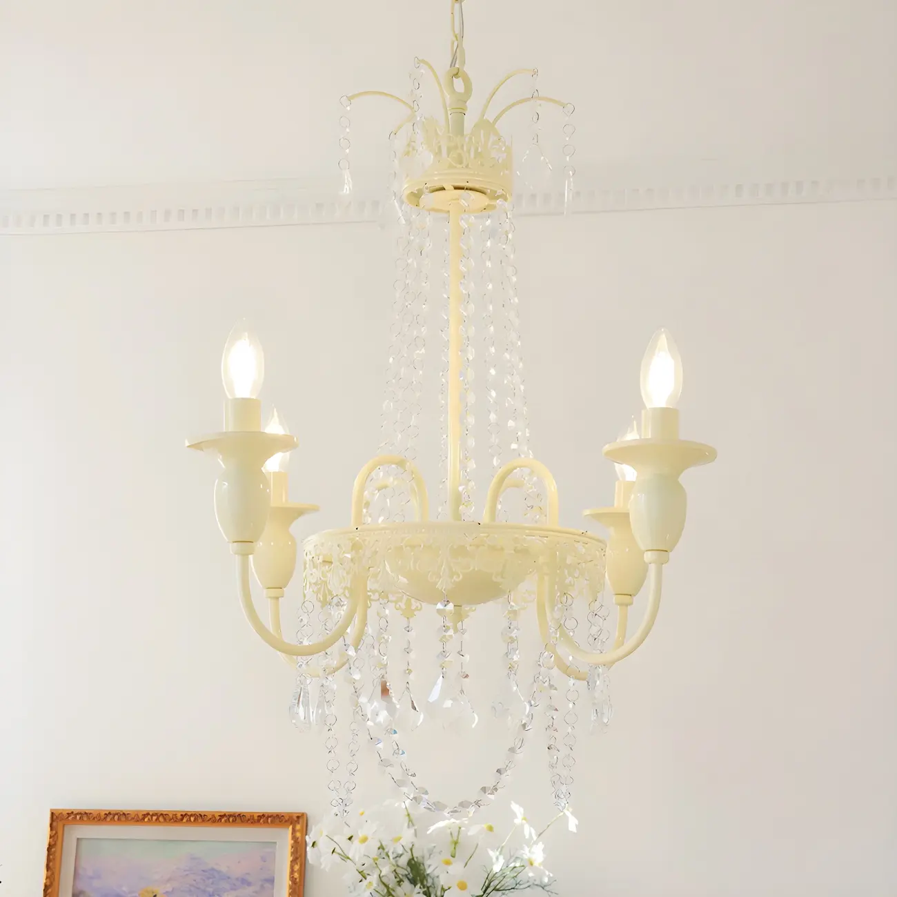 Vintage Crystal Adjustable Chandelier for Dining Room Decor