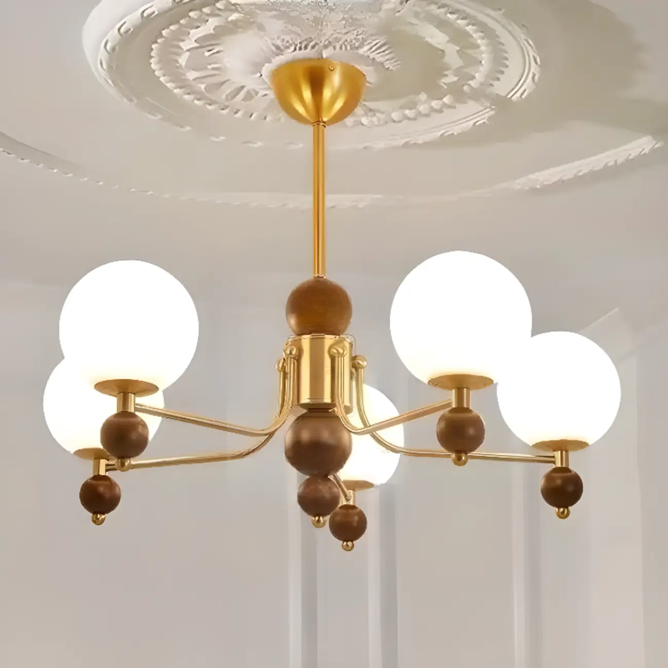 Modern Stylish Black Nickel Glass Globe Chandelier