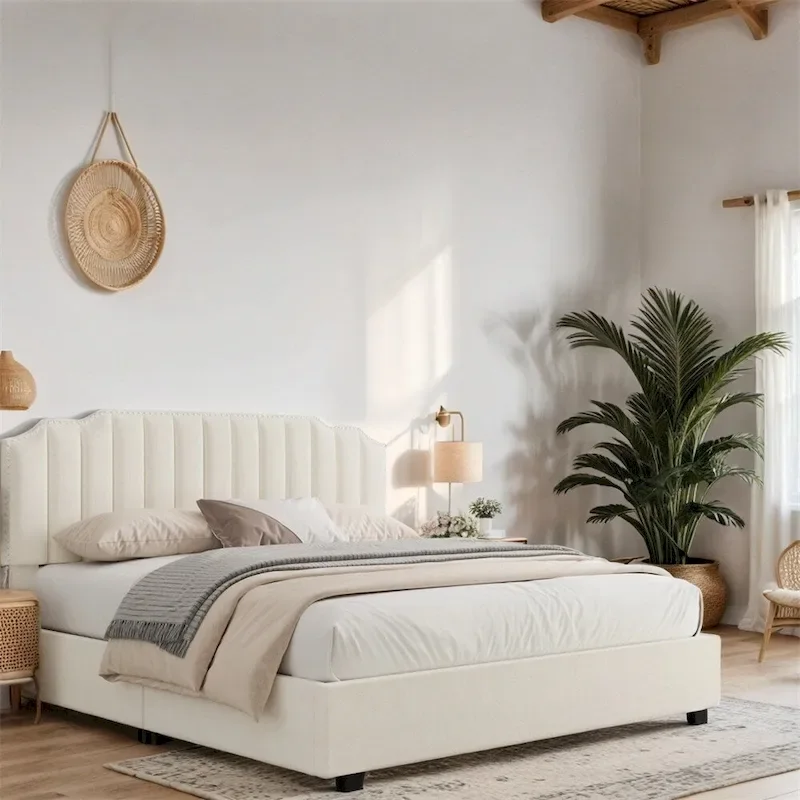 Full Size Velvet Wood Frame Lift Up Platform Bed with Storage