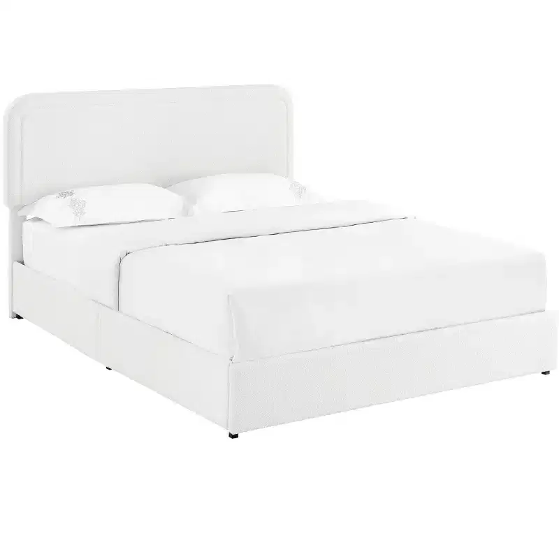 Christopher Knight Home Calvin Modern Boucle Upholstered Queen Size Bed