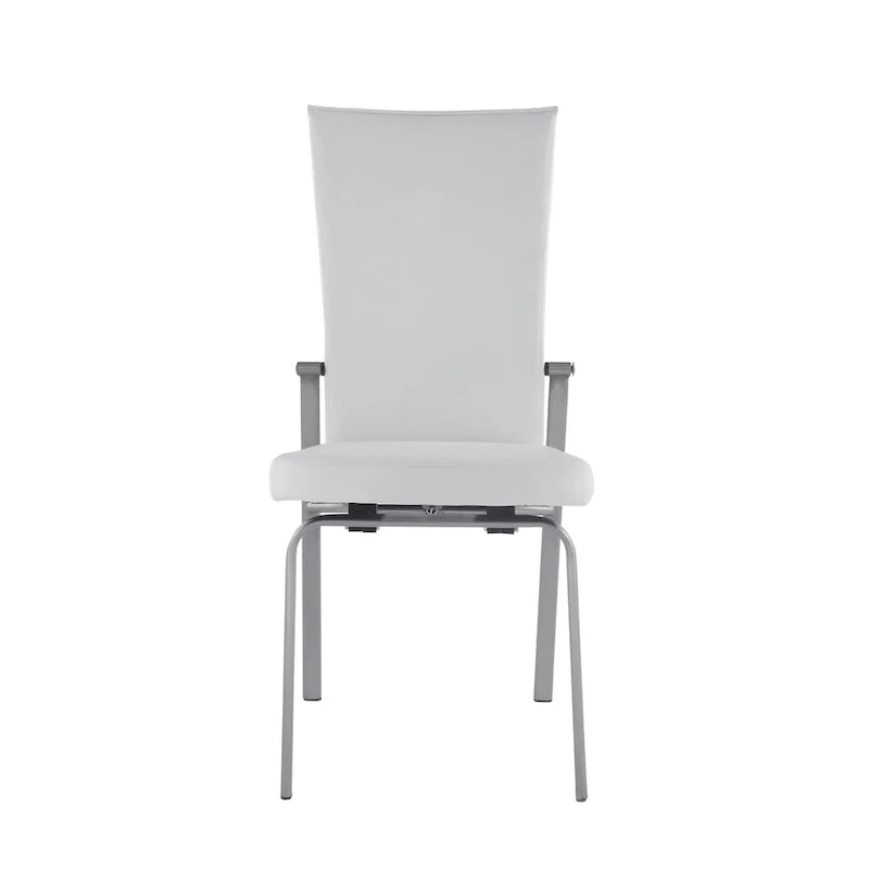 White Starphire Glass 5-Piece Dining Set - Modern Style