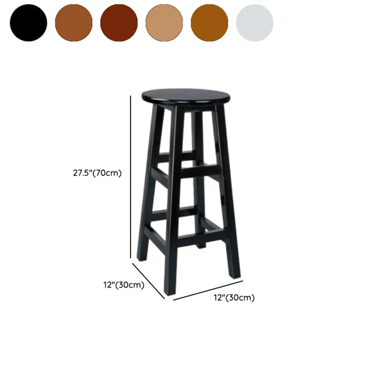 Counter Height Modern Wood Backless Bar Stools