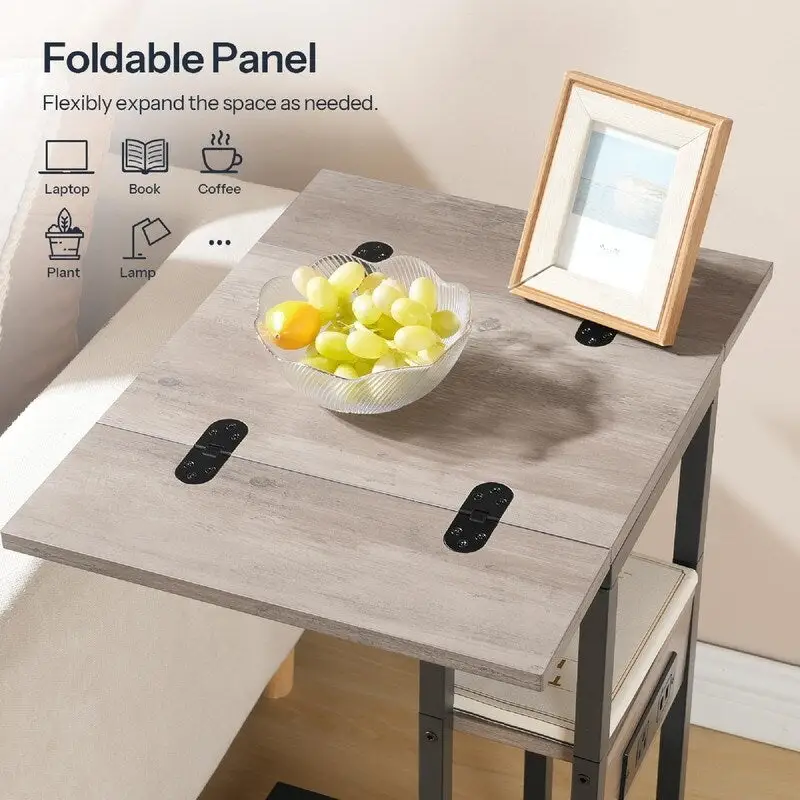 Foldable End Table - 15.4D x 10.2W x 25.2H