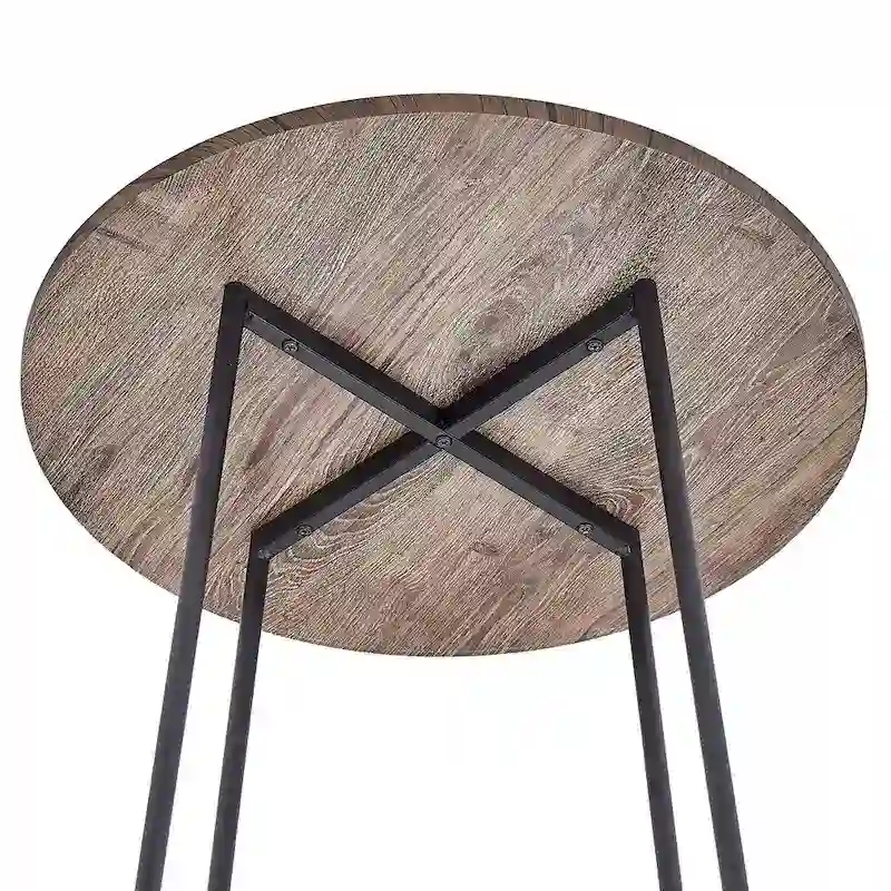 35.4  High Round Bar Table, Industrial Style Wood Top Bistro Pub/Breakfast Table