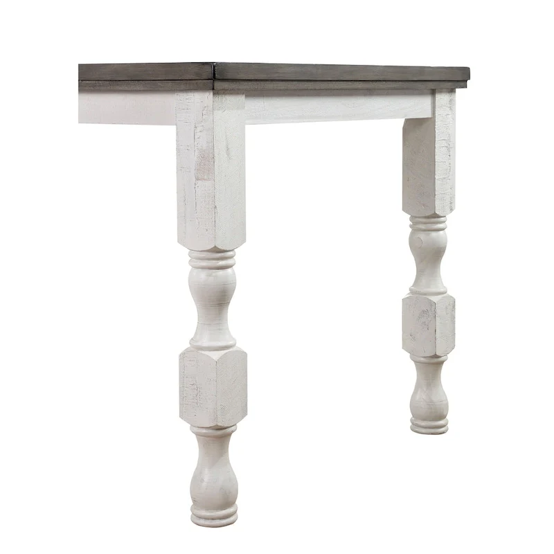 Furniture of America Ionessa Rustic Antique White 79-inch Counter Height Table