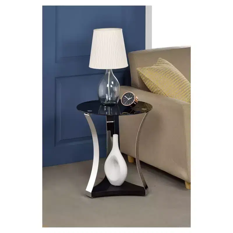 Round End Table Black Chrome - Acme Furniture