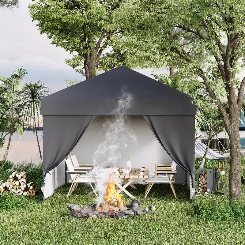 10x10FT Instant Pop Up Canopy Tent - Complete 4-Wall Commercial Shelter for Outdoor Events