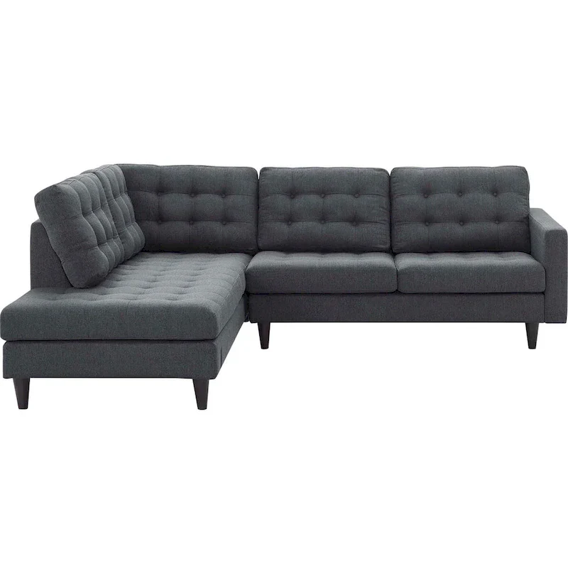 2 Piece Upholstered Fabric Left Facing Bumper Sectional