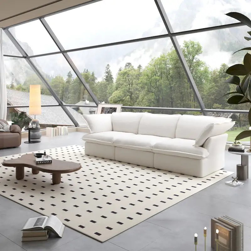 Modern Modular Sectional Sofa for Living Room 3 Seat, Comfy Convertible Sectional Sofas Couches