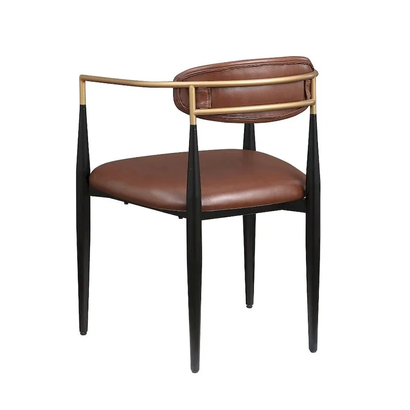 Boucle Upholstered Dining Chair with Metal Frame