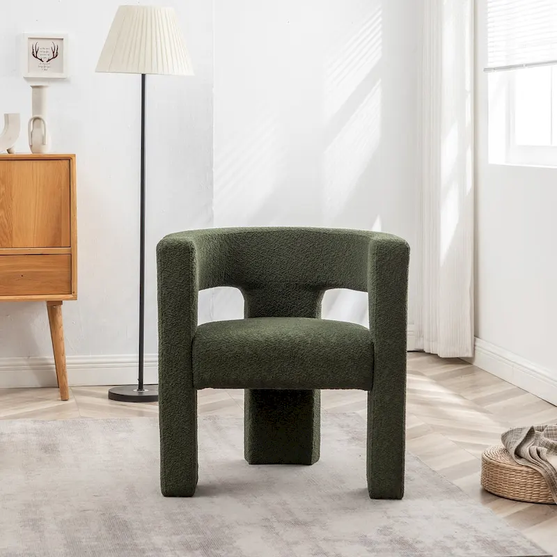 28 Wide Boucle Upholstered Square Armchair
