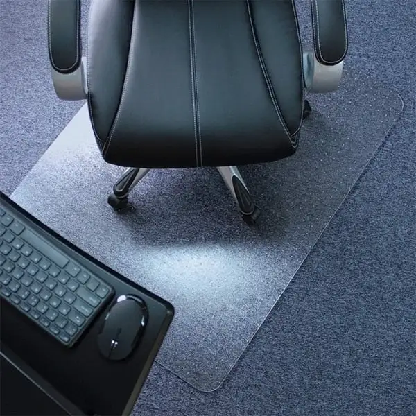 Home Office PVC Chair Mat, Rectangle with Studs, 48x30 Inch, Clear