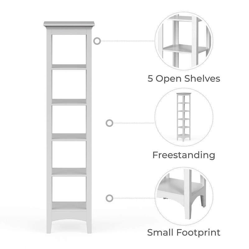 Teamson Home Madison Freestanding Linen Tower - 13L x 15W x 63H