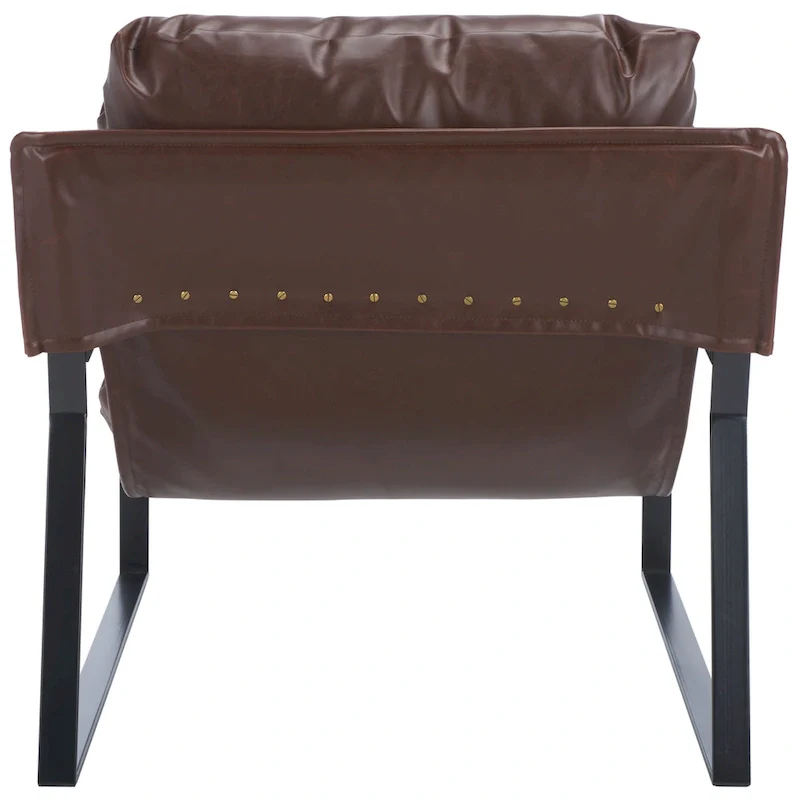 Black Pillow Top Accent Chair, Reclining Sling Back, 1-Person