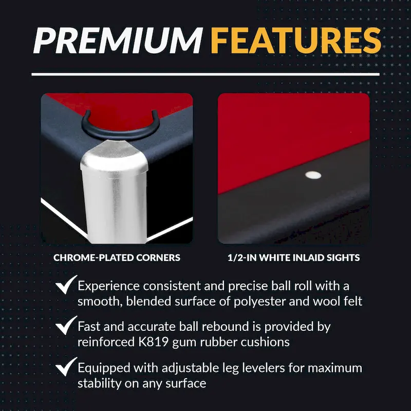 Hathaway Spartan 6-ft Billiards Pool Game Room Table with Table Tennis Top - Black with Red Felt