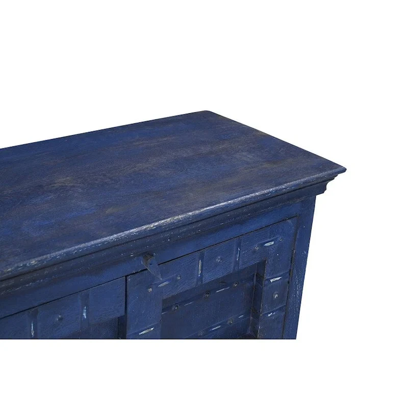 Blue Reclaimed Wood Sideboard Buffet Cabinet 72