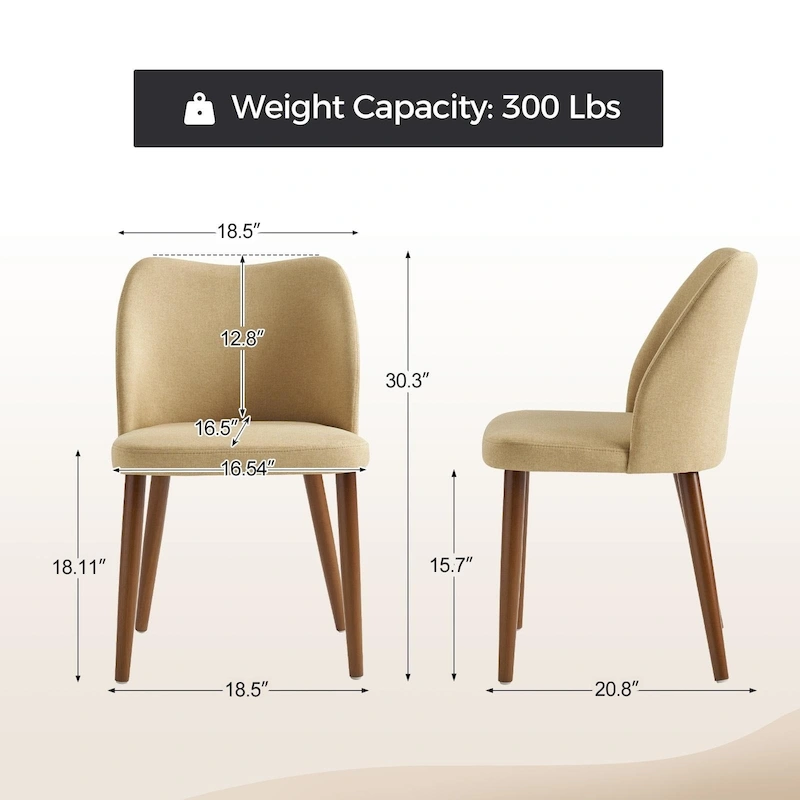 Melisa Upholstered Solid Wood Dining Chair Set of 2 by HULALA HOME