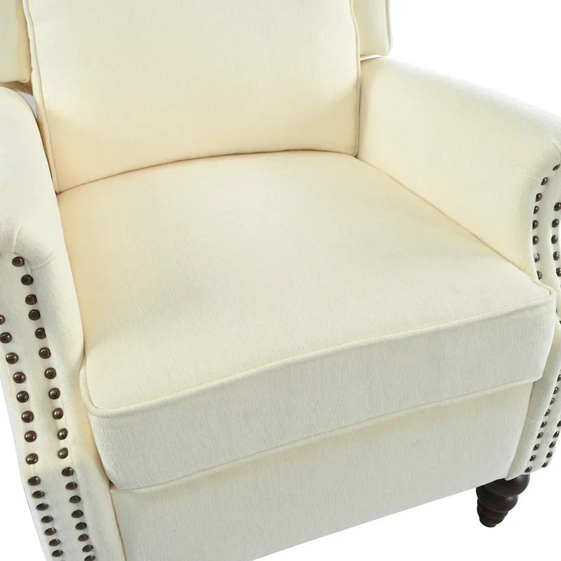 Upholstered Recliner with Wing Back