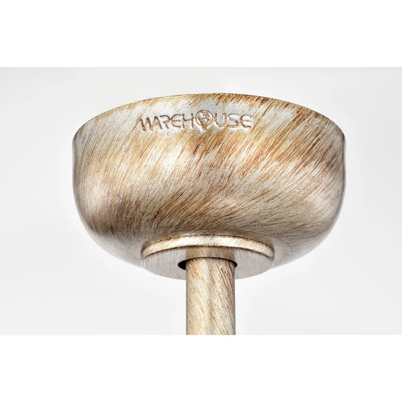 Ketill 24-inch Antique Silver and Weathered White 6 Lights 3 Blades Lighted Ceiling Fan with Remote