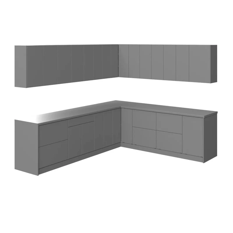White/Grey Modern Kitchen Cabinet Set, 10×8.5 Ft, 2-Color Options