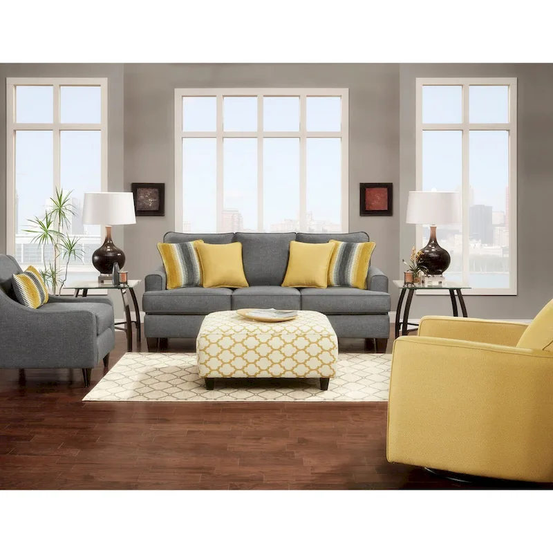 Grey Traditional Queen Sleeper Sofa with Track Arms & Reversible Cushions - Fits 3 People