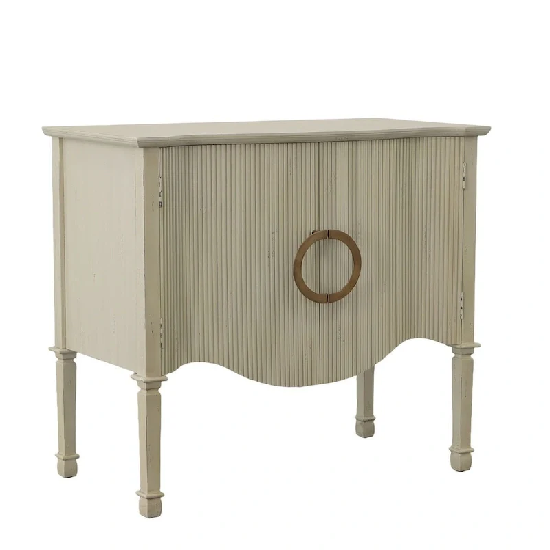 Grey 2-Door Sideboard, Distressed Cream, Single