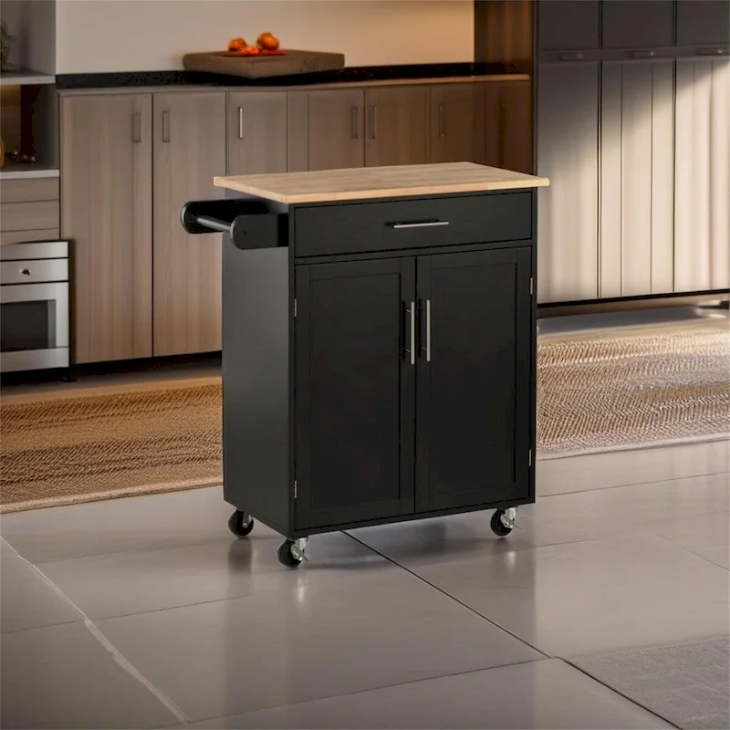 Kitchen Island Cart Rolling Trolley Cart with Drawer