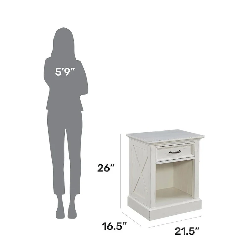 Seaside Lodge Off-White 2-Piece King Headboard and Nightstand Set by homestyles