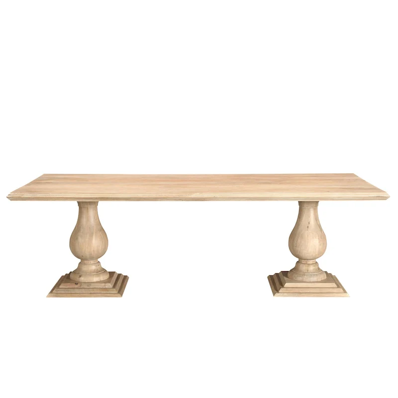 Willow Solid Wood Double Pedestal Dining Table