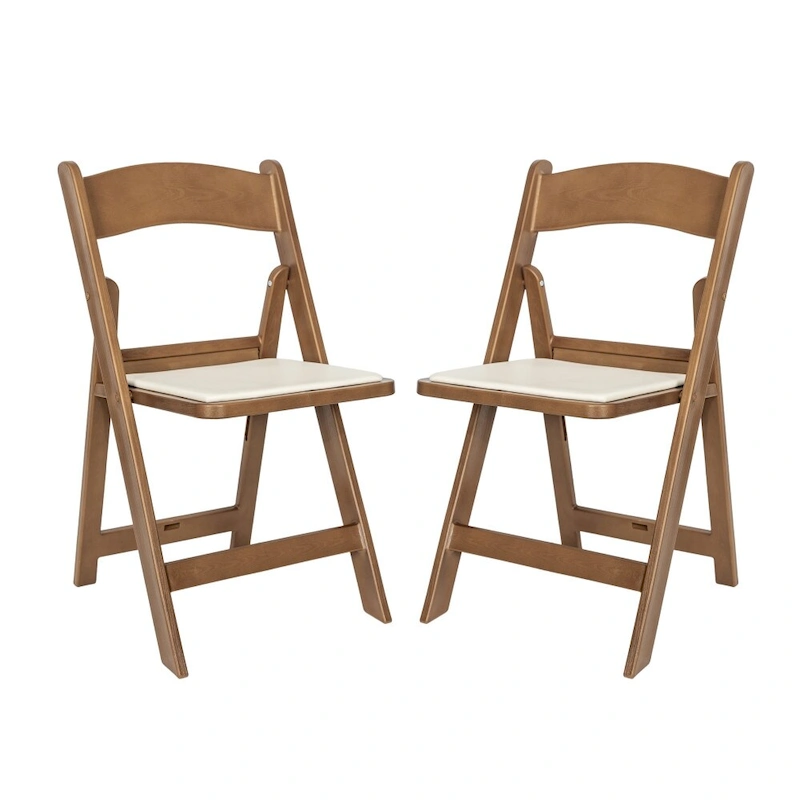 Set of 2 Folding Chairs with Padded Seats - 18D x 17.25W x 30.75H