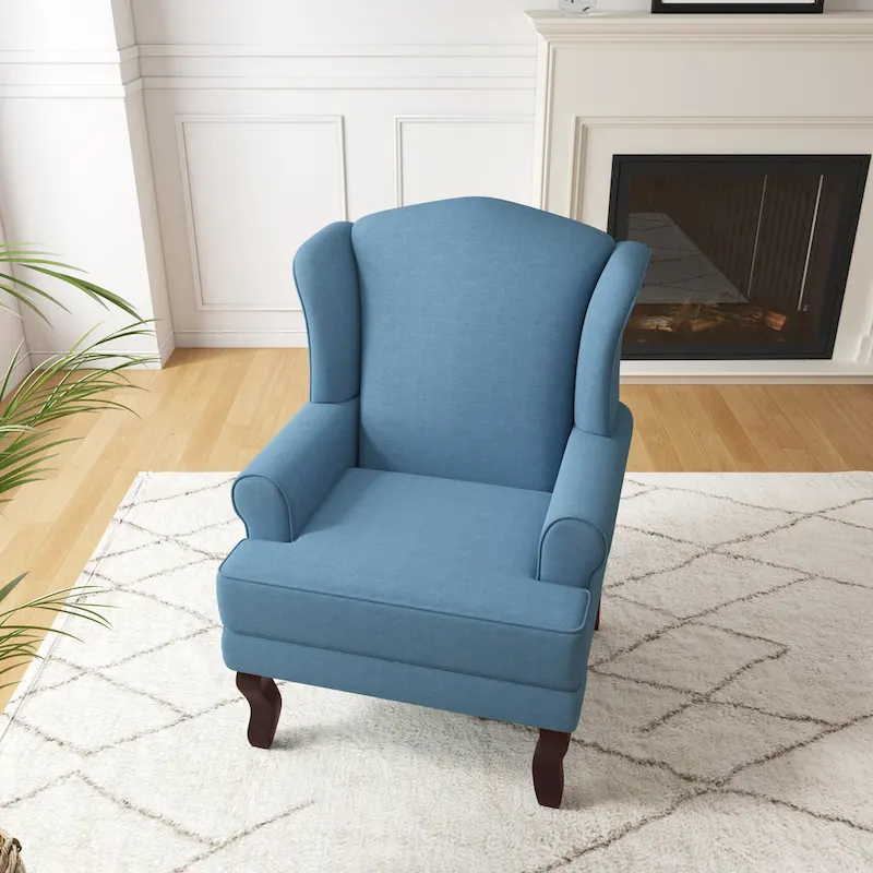 Mid-Century Modern Upholstered Wingback Accent Chair