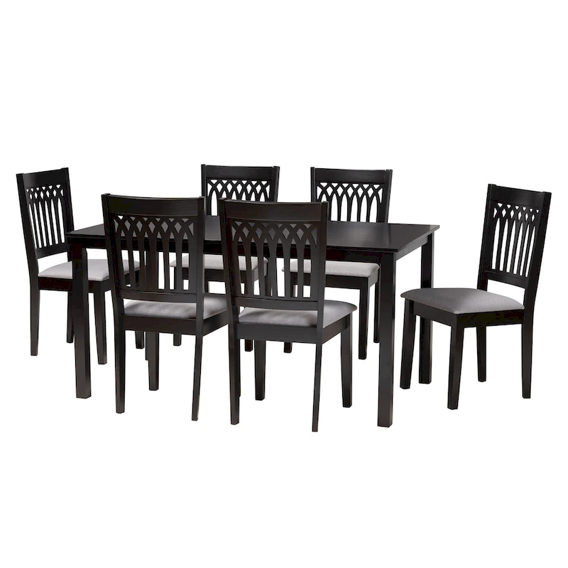 Genesis Modern styled Fabric and Wood Dining Set