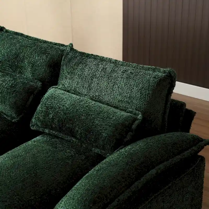 Ouyessir Large Chenille Fabric U-shaped Sectional Sofa with Cushions